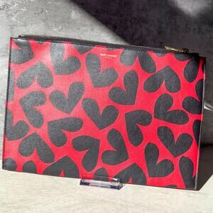 Saint Laurent Heart Print Clutch